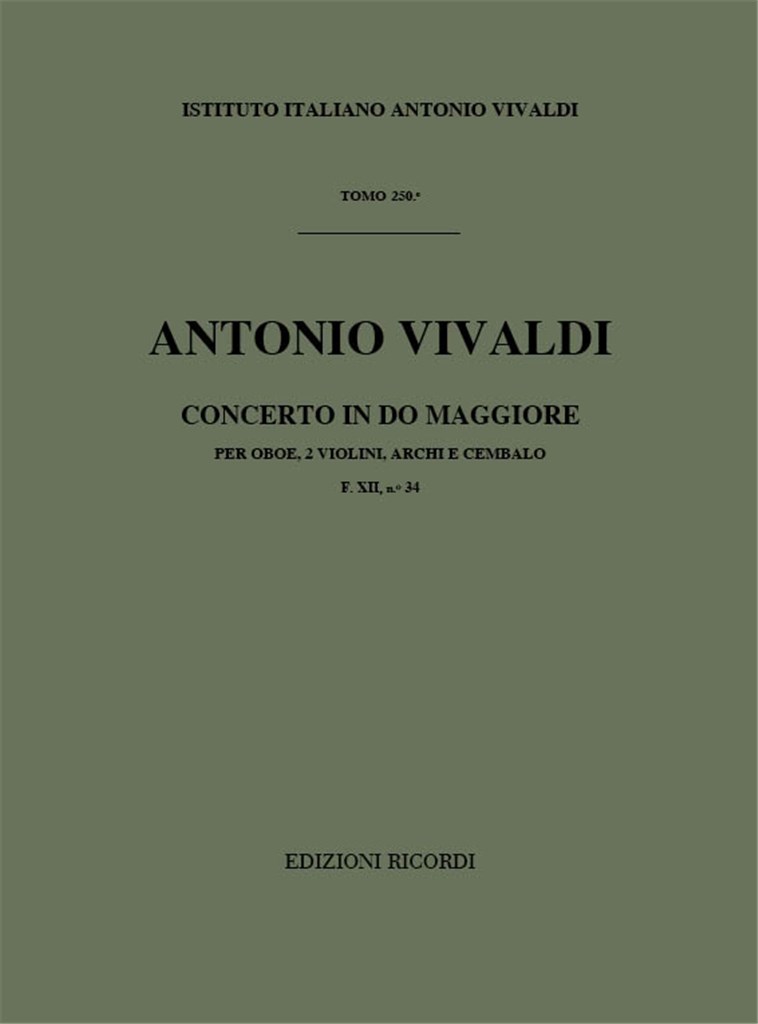 Concerto Per Ob., 2 Vl., Archi E Cembalo In Do